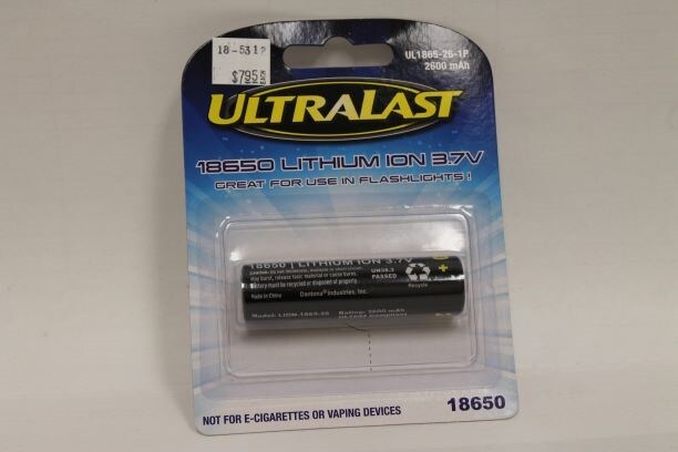 るとP ULTRALAST 18650 3.7 VOLT 2600 MAH PROTECTED LITHIUM ION